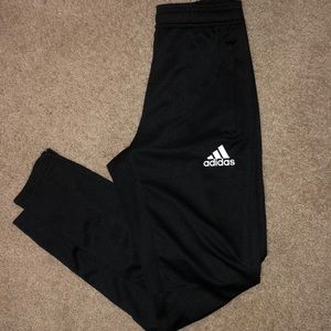 Adidas black 3 stripe soccer training pants